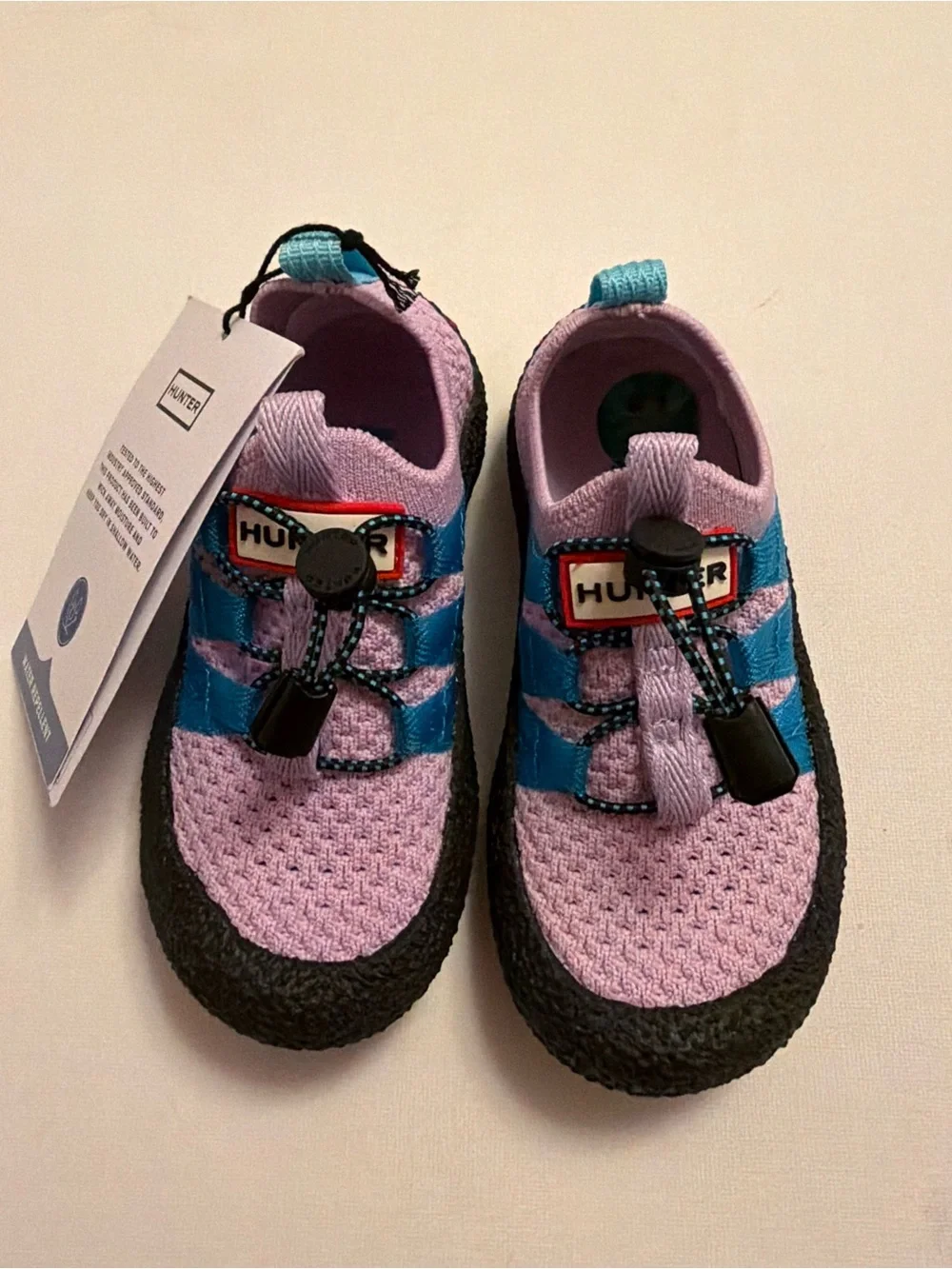Hunter Kids Lavender and Teal Toggle Water Shoes
